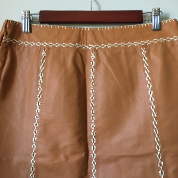 GAP Genuine Leather Stitched Coastal Cowgirl Skirt - Picture 7 of 15